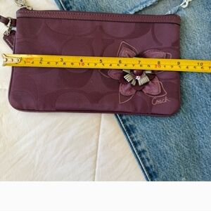 Coach Purple Wristlet with Floral Accent